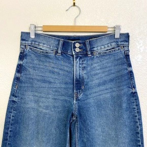 Banana Republic Premium Denim High Rise Wide Leg Crop Jeans Medium Wash Sz‎ 29 - Picture 3 of 8